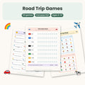 Reisespiele — 20 Spiele für die Autofahrt zum Ausdrucken (4–10 Jahre) — Englische Version