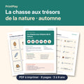 La chasse aux trésors de la nature — Spécial automne, à imprimer (3-9 ans)